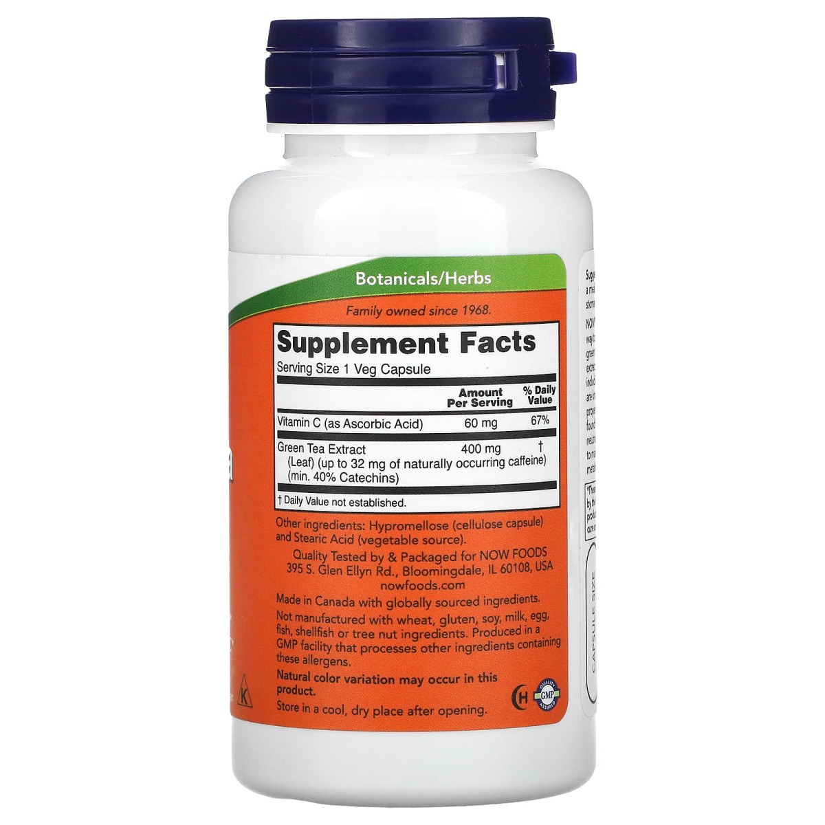 NOW Foods, Ekstrakt z zielonej herbaty, 400 mg, 100 kapsułek roślinnych