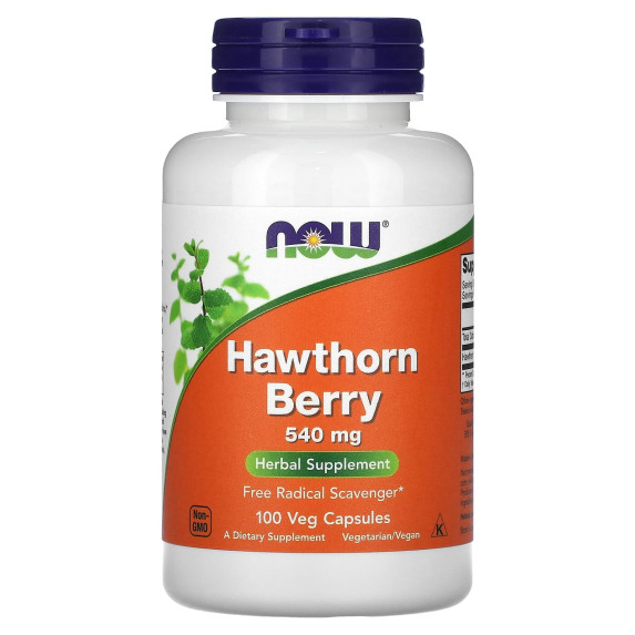 NOW Foods, Hawthorn Berry, 540 mg, 100 kapsułek roślinnych