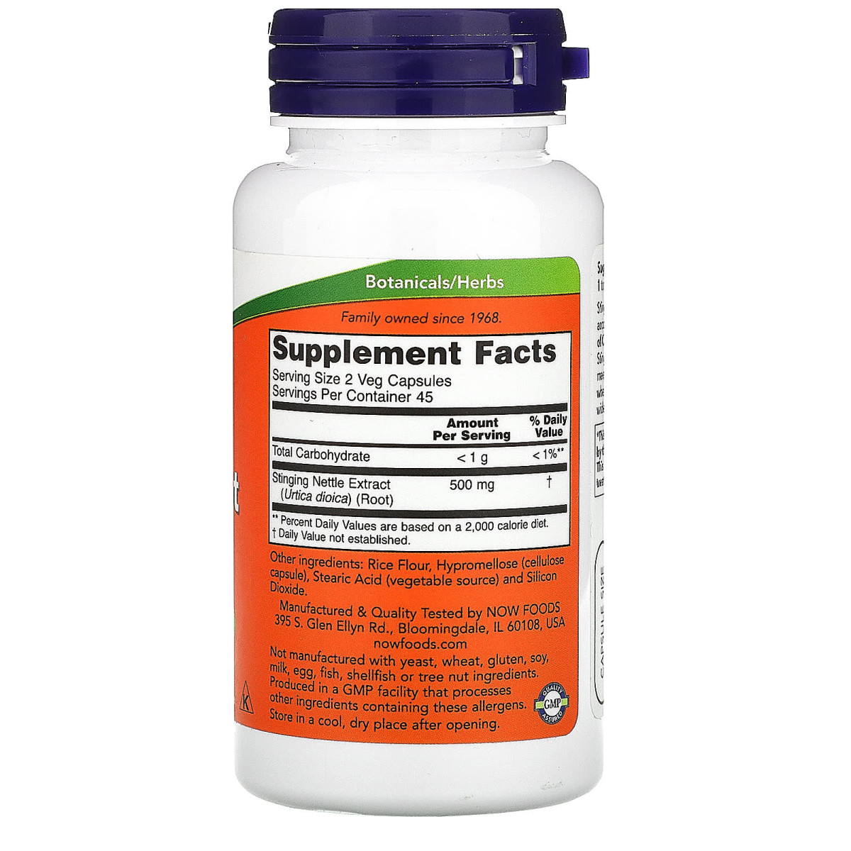 NOW Foods, Ekstrakt z korzenia pokrzywy, 250 mg, 90 kapsułek roślinnych
