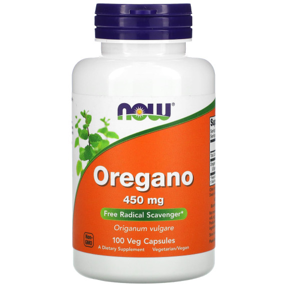 NOW Foods, Oregano, 100 kapsułek roślinnych (450 mg na kapsułkę)