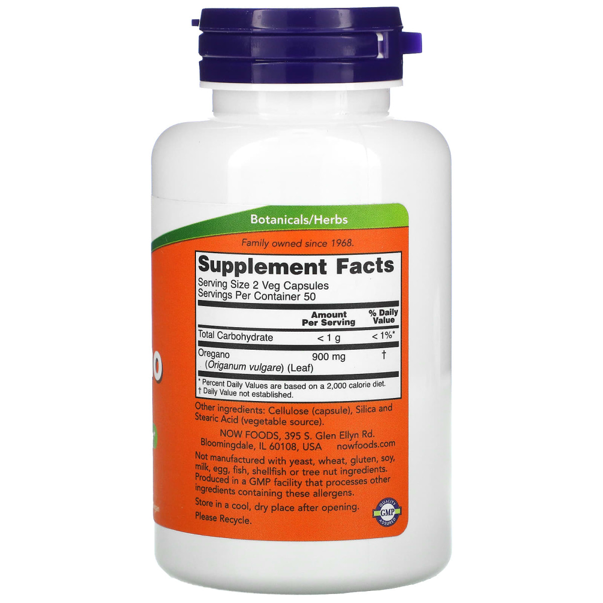 NOW Foods, Oregano, 100 kapsułek roślinnych (450 mg na kapsułkę)