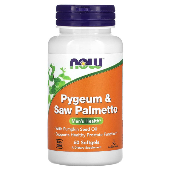 NOW Foods, Pygeum & Saw Palmetto, 60 miękkich kapsułek