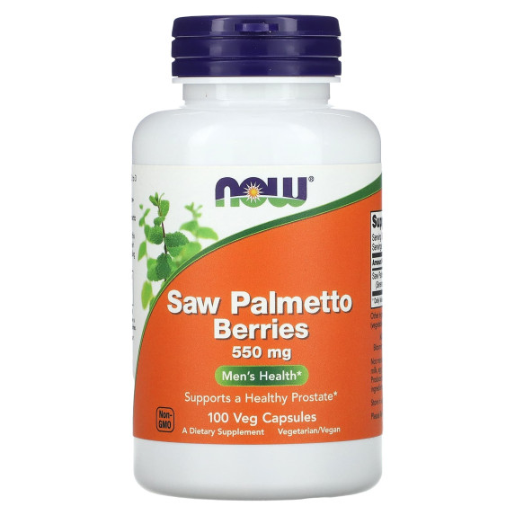 NOW Foods, Jagody palmy sabałowej, Men's Health, 100 kapsułek roślinnych (550 mg na kapsułkę)