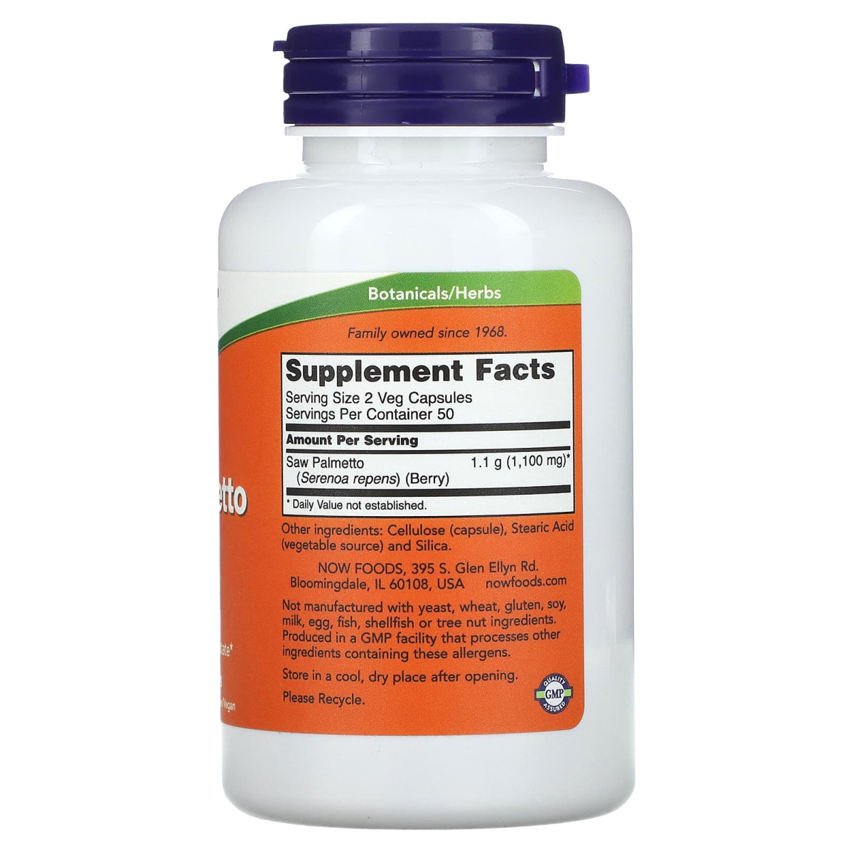 NOW Foods, Jagody palmy sabałowej, Men's Health, 100 kapsułek roślinnych (550 mg na kapsułkę)