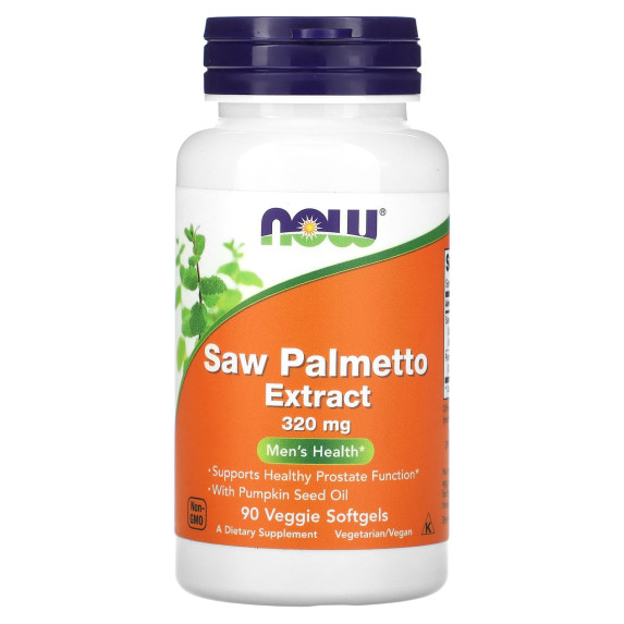 NOW Foods, Wyciąg z palmy sabałowej, Men's Health, 320 mg, 90 wegetariańskich kapsułek miękkich