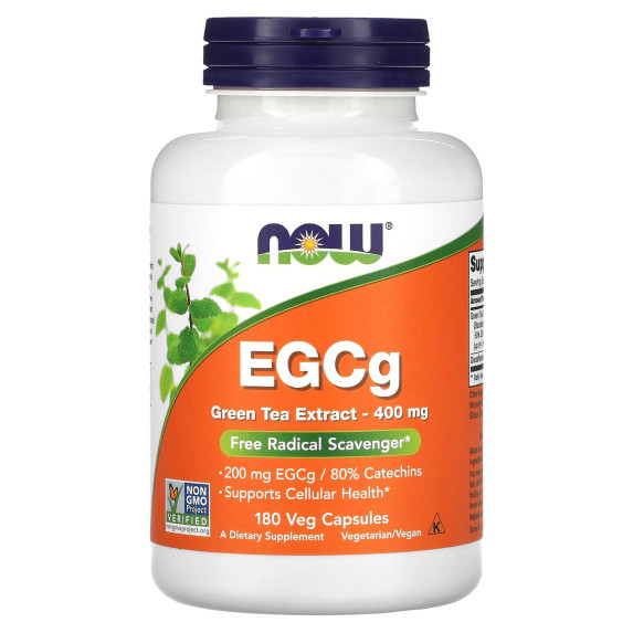 NOW Foods, EGCg, Green Tea Extract, 400 mg, 180 kapsułek roślinnych