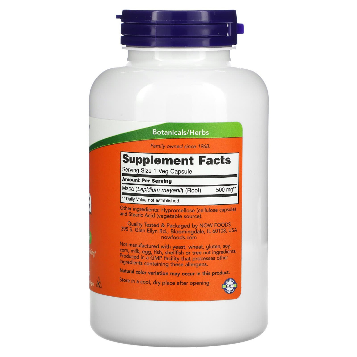 NOW Foods, Maca, 500 mg, 250 kapsułek wegetariańskich