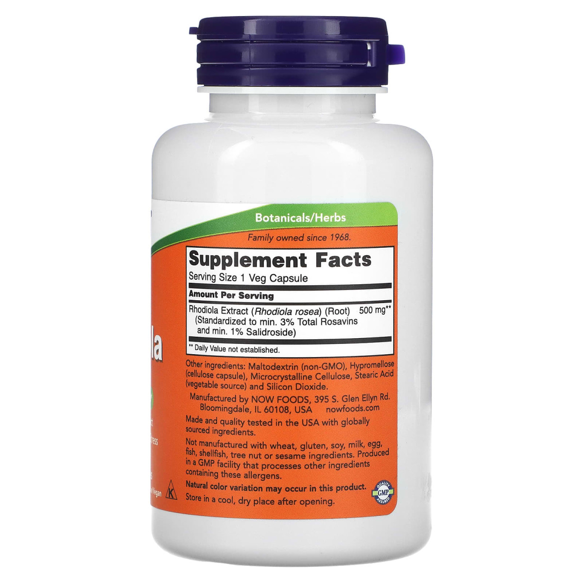 NOW Foods, Różeniec górski, 500 mg, 120 kapsułek roślinnych