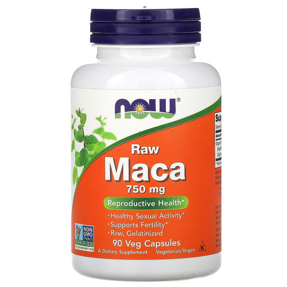 NOW Foods, Maca, surowa, 90 kapsułek roślinnych (750 mg na kapsułkę)