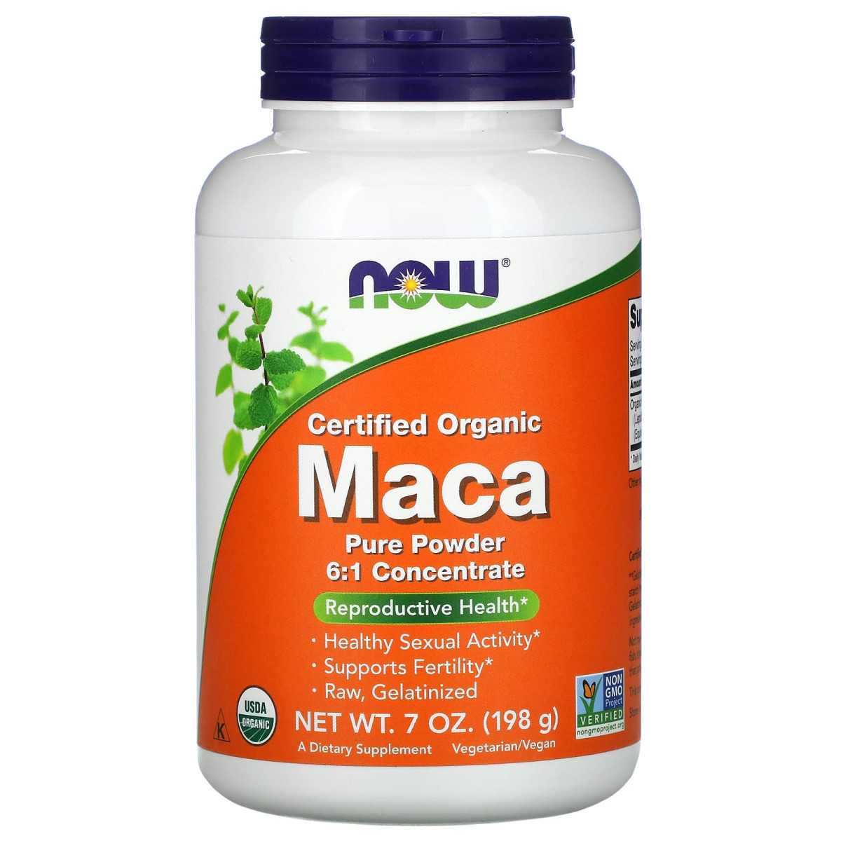 NOW Foods, Certyfikowana organiczna maca, czysty proszek, 198 g