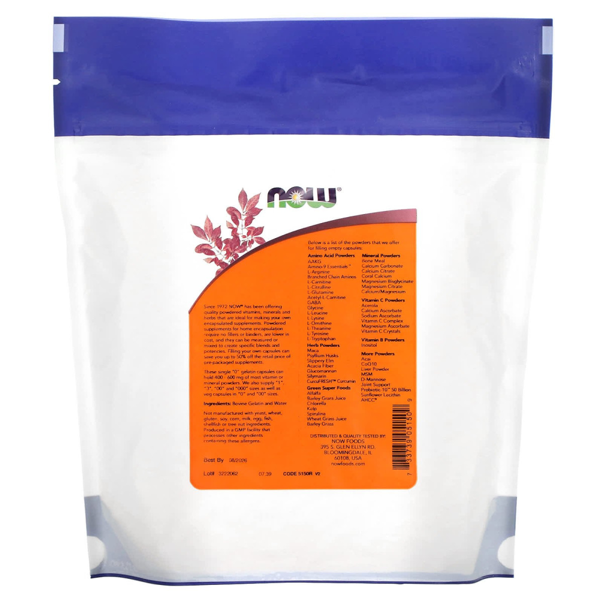 NOW Foods, Pojedyncze kapsułki żelatynowe „0”, ok. 1000 pustych kapsułek żelatynowych, 96 g