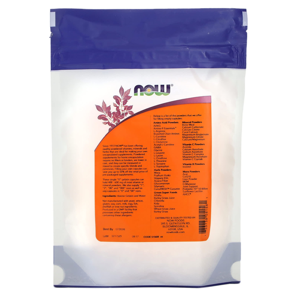 NOW Foods, Pojedyncze kapsułki żelatynowe „0”, ok. 250 pustych kapsułek żelatynowych, 24 g