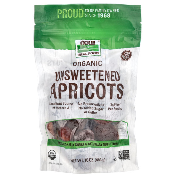 NOW Foods, Organiczne niesłodzone morele, 454 g