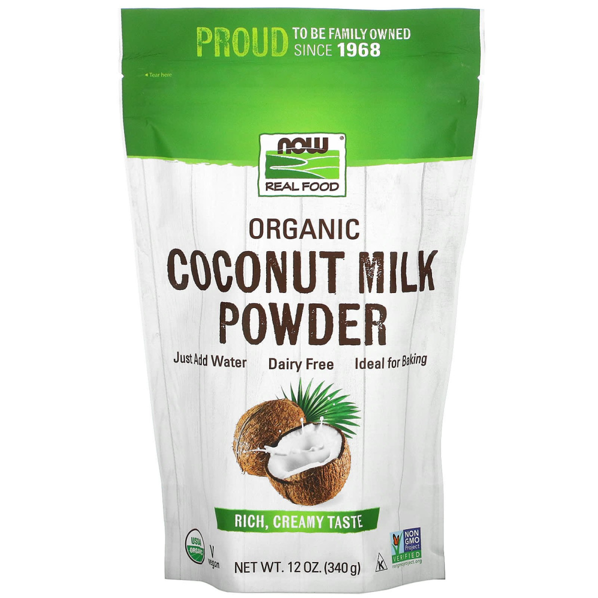 NOW Foods, Real Food, organiczne mleko kokosowe w proszku, 340 g