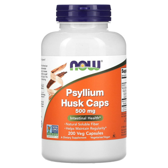 NOW Foods, Kapsułki Psyllium Hush, 200 kapsułek roślinnych (500 mg na kapsułkę)