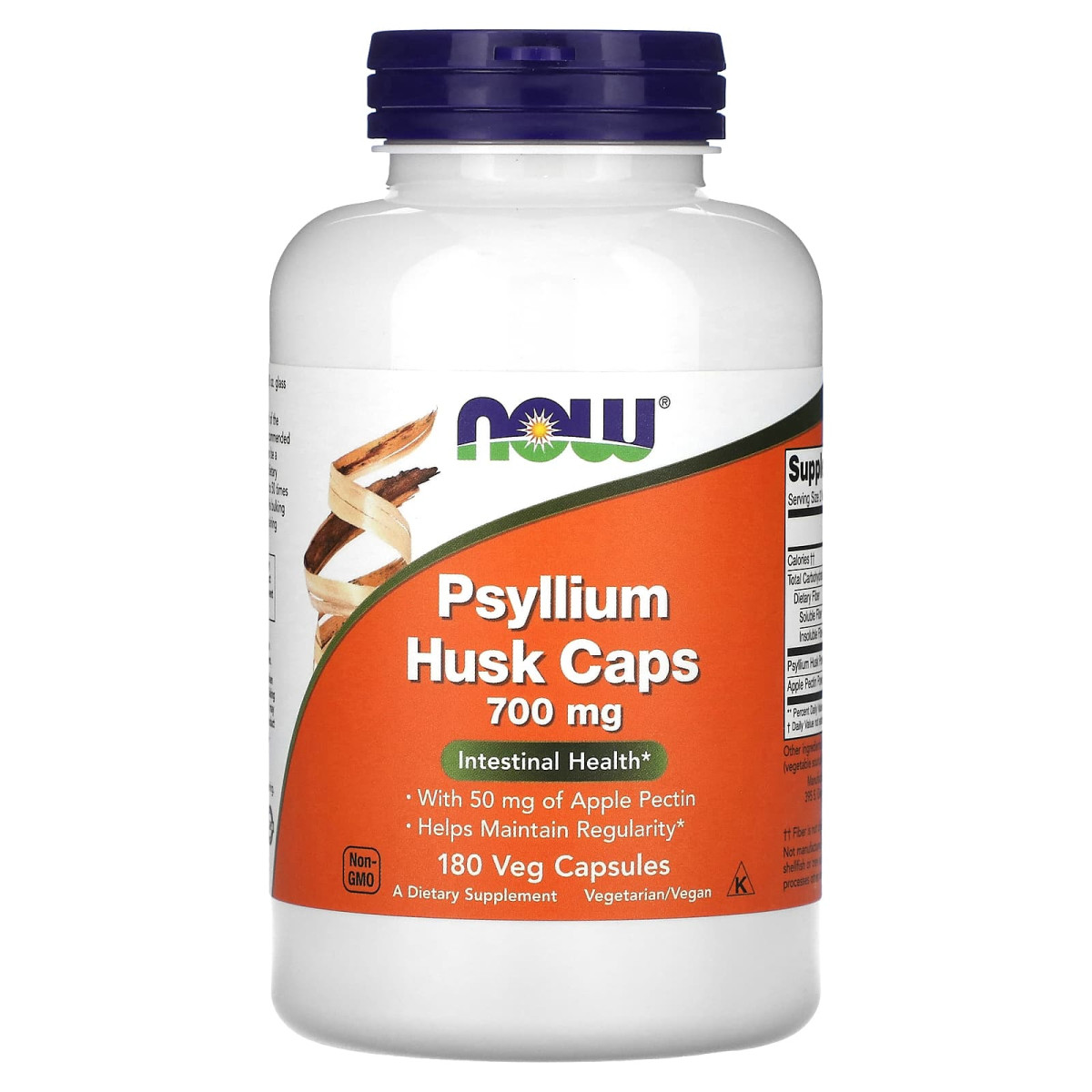 NOW Foods, Kapsułki z łuski psyllium, 180 kapsułek roślinnych (700 mg na kapsułkę)