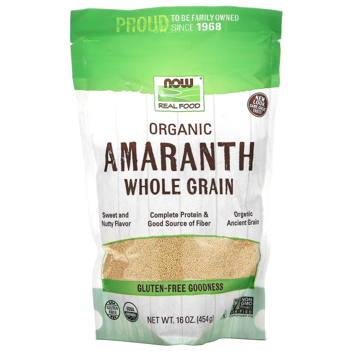 NOW Foods, Organiczny amarantus, pełnoziarniste, 454 g