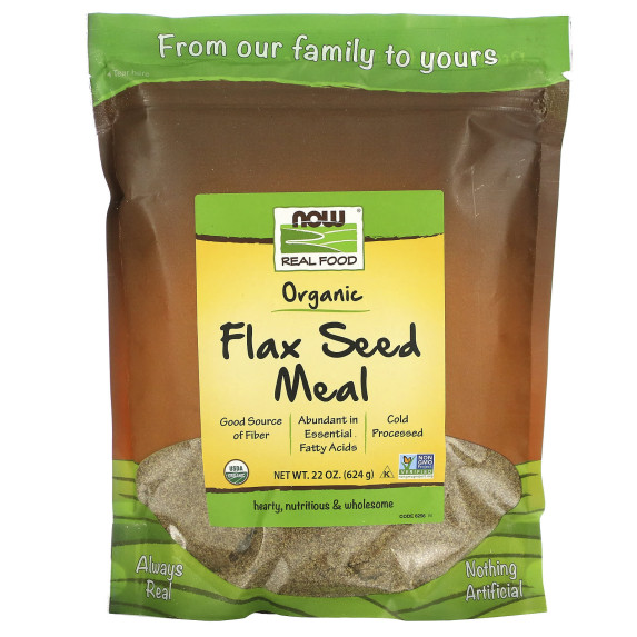 NOW Foods, Real Food, organiczne mączka z nasion lnu, 624 g