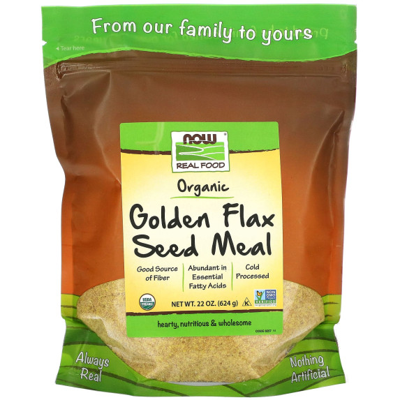 NOW Foods, Real Food, organiczne mączka z nasion lnu golden, 624 g