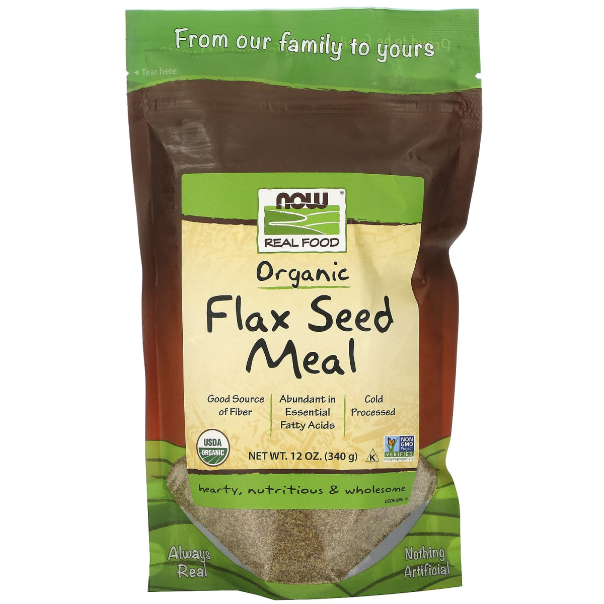 NOW Foods, Real Food, organiczne mączka z nasion lnu, 340 g