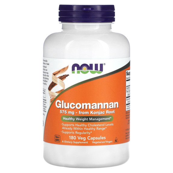 NOW Foods, Glukomannan, 180 kapsułek roślinnych (575 mg na kapsułkę)