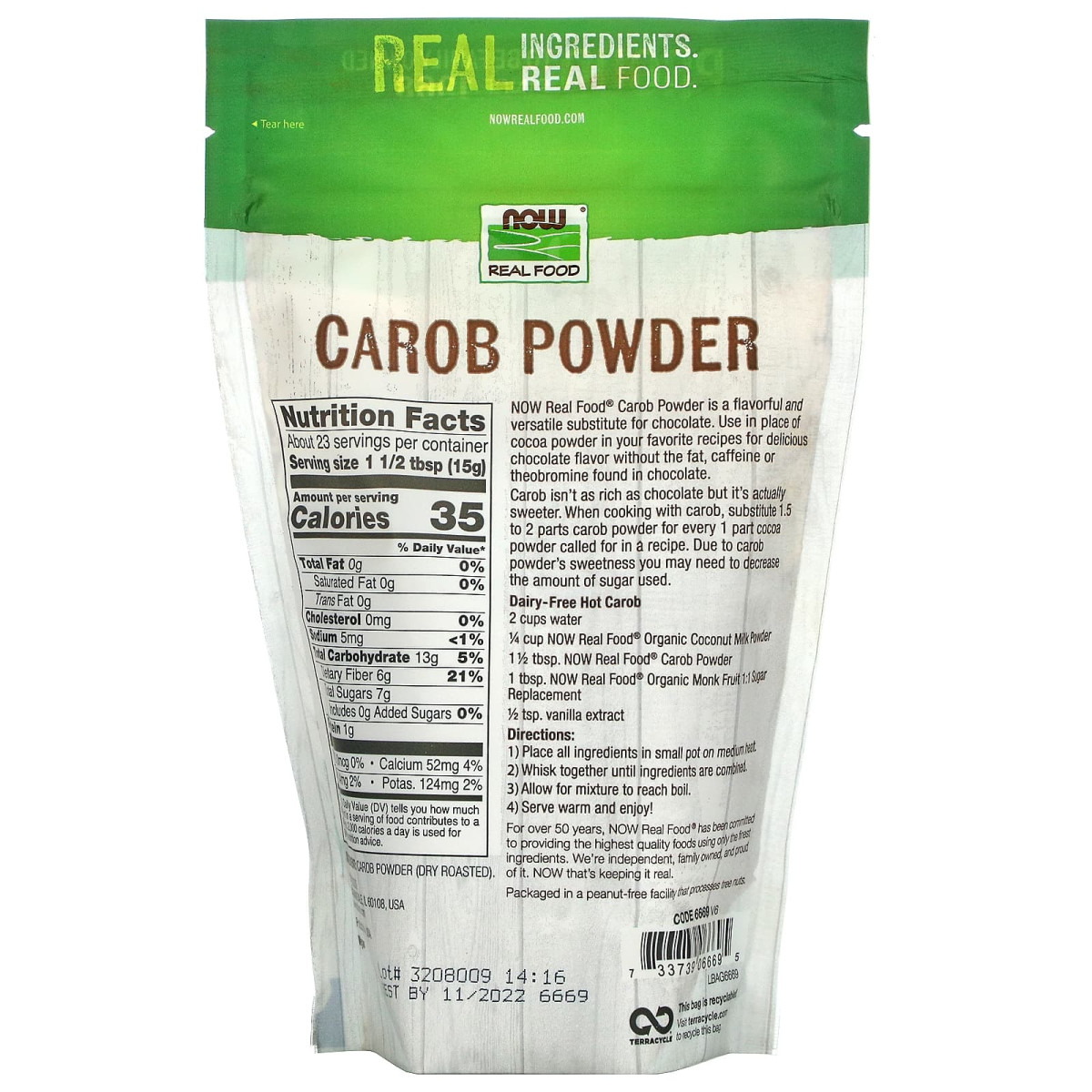 NOW Foods, Real Food, karob w proszku, 340 g
