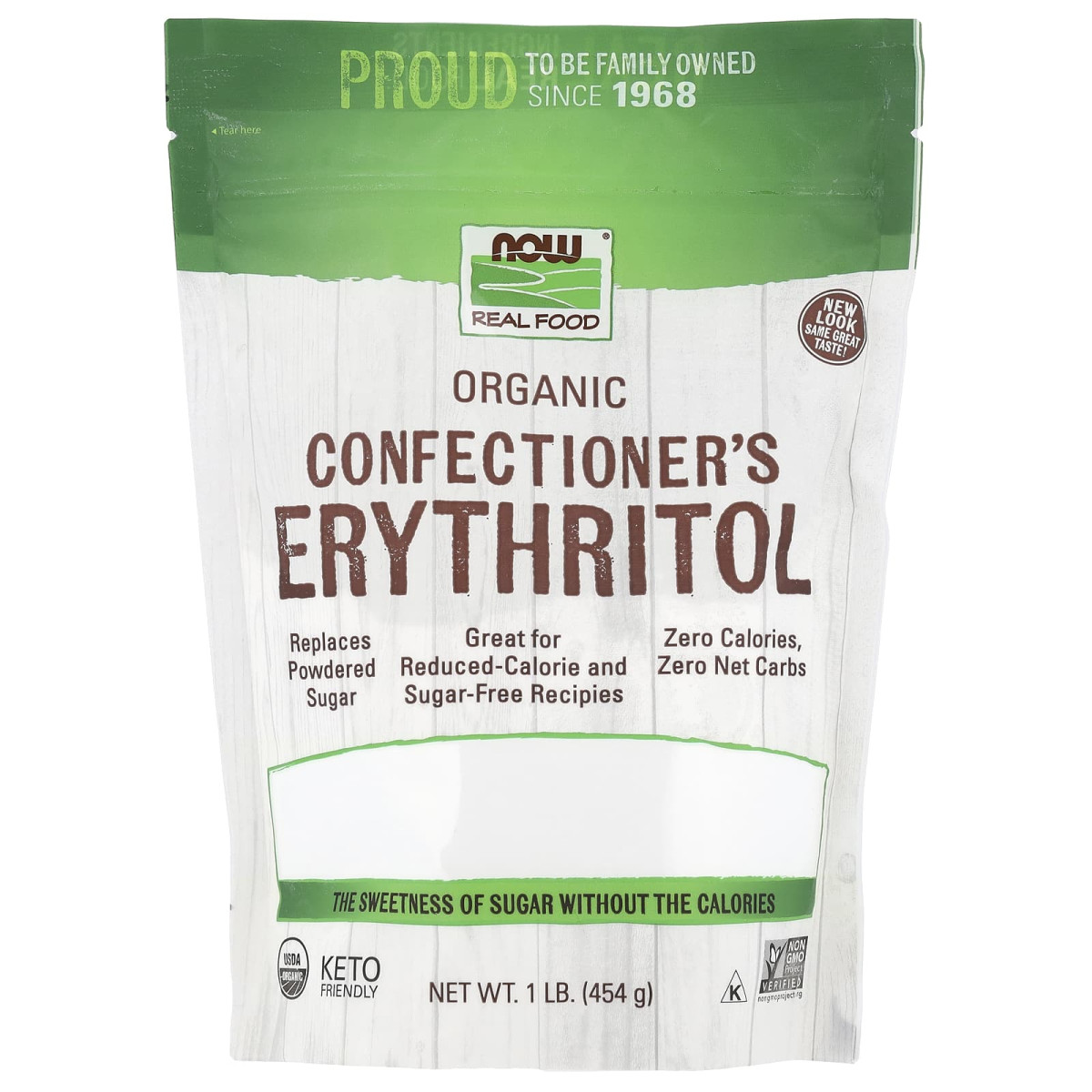 NOW Foods, Real Food, organiczny erytrytol cukierniczy, 454 g