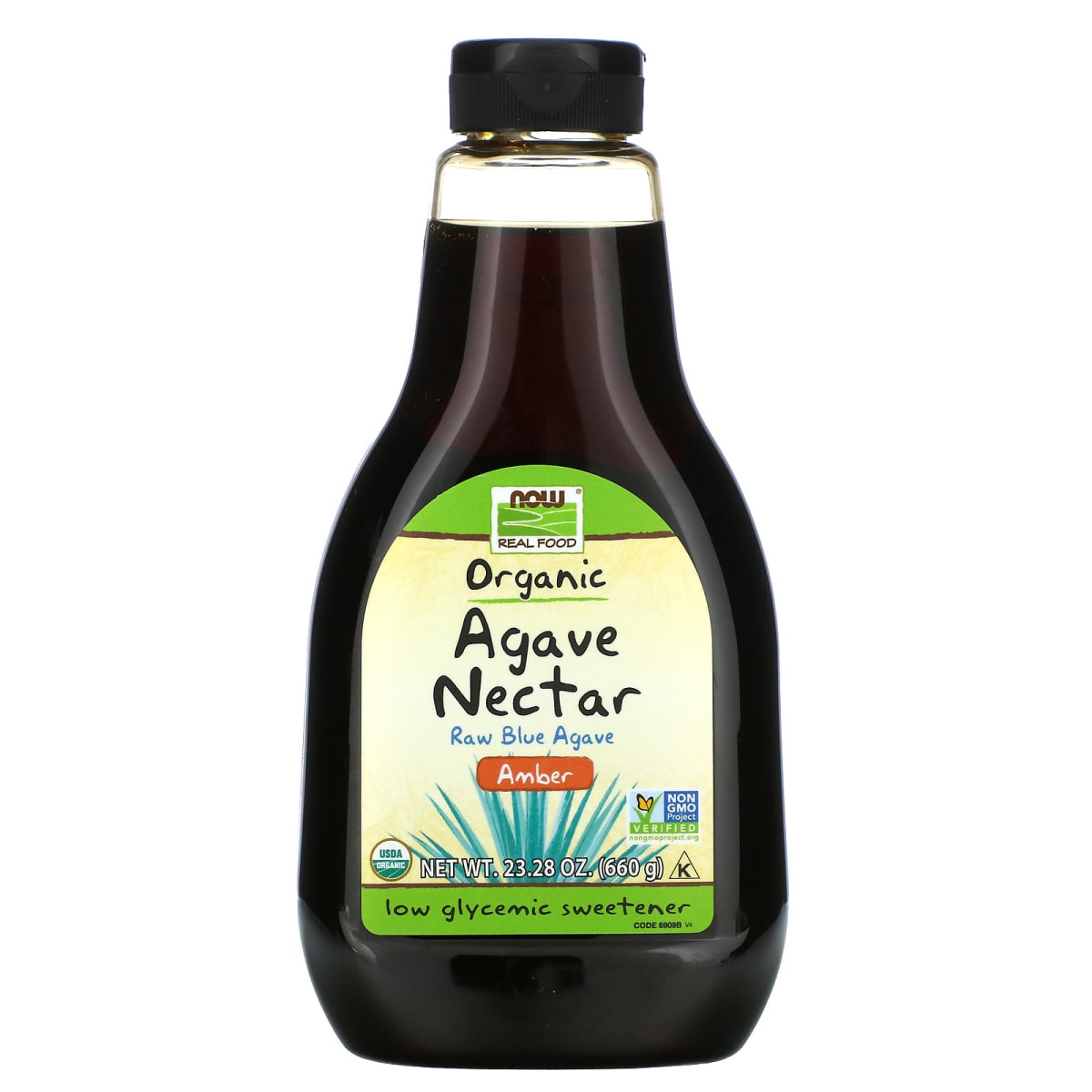 NOW Foods, Real Food, organiczny nektar z agawy, bursztyn, 660 g