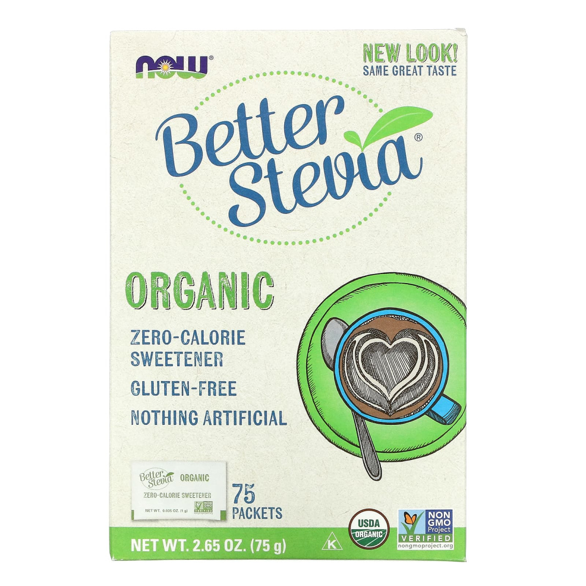 NOW Foods, Organiczna lepsza stewia, bezkaloryczny słodzik, 75 opakowań, 75 g