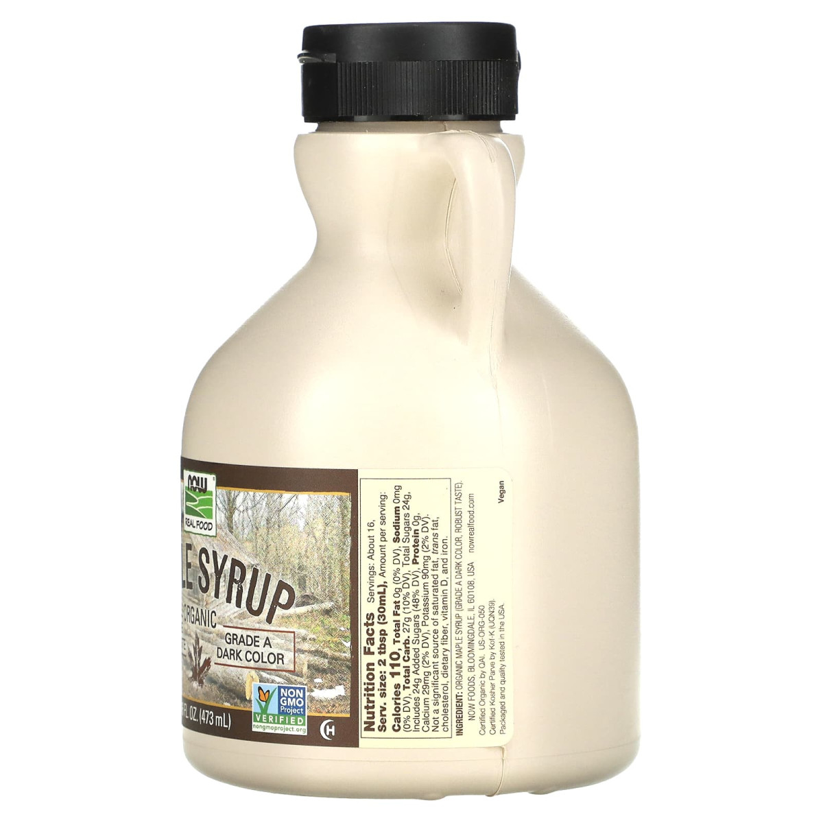 NOW Foods, Real Food, organiczny syrop klonowy, klasa A, ciemny barwnik, 473 ml