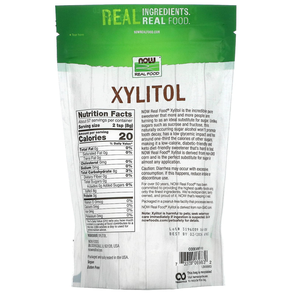 NOW Foods, Real Food, ksylitol, 454 g