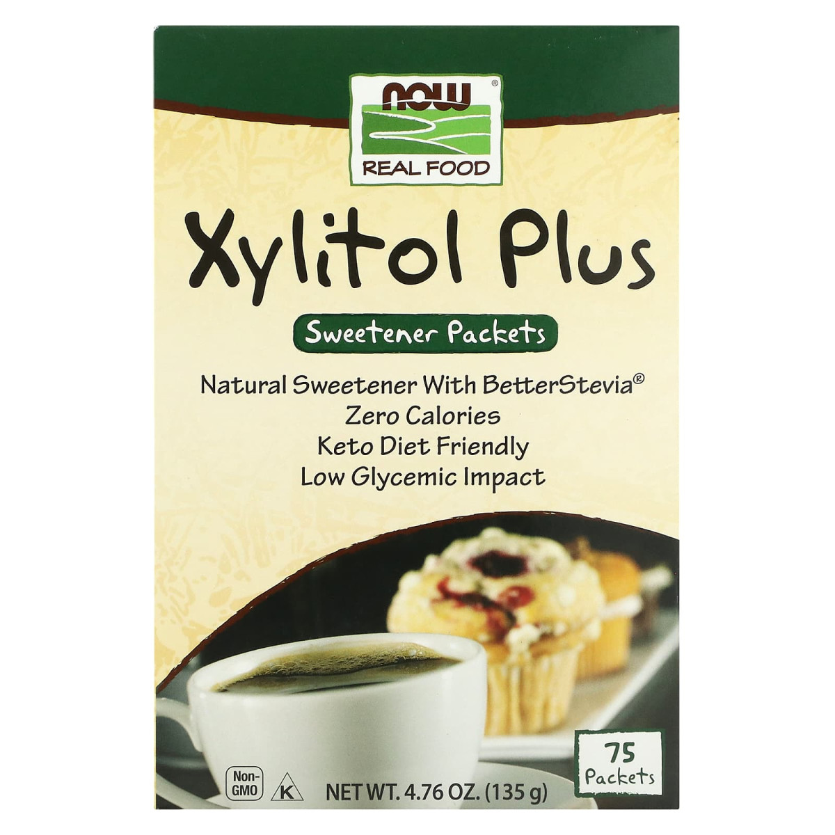 NOW Foods, Real Food, Xylitol Plus, 75 opakowań, 1,8 g każde