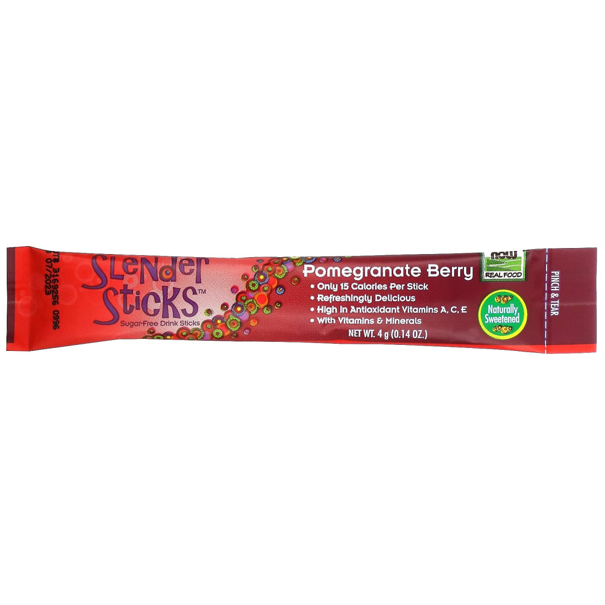 NOW Foods, Real Food, Slender Sticks, Pomegranate Berry, 12 patyczków po 4 g