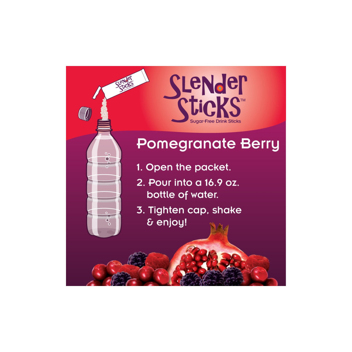 NOW Foods, Real Food, Slender Sticks, Pomegranate Berry, 12 patyczków po 4 g