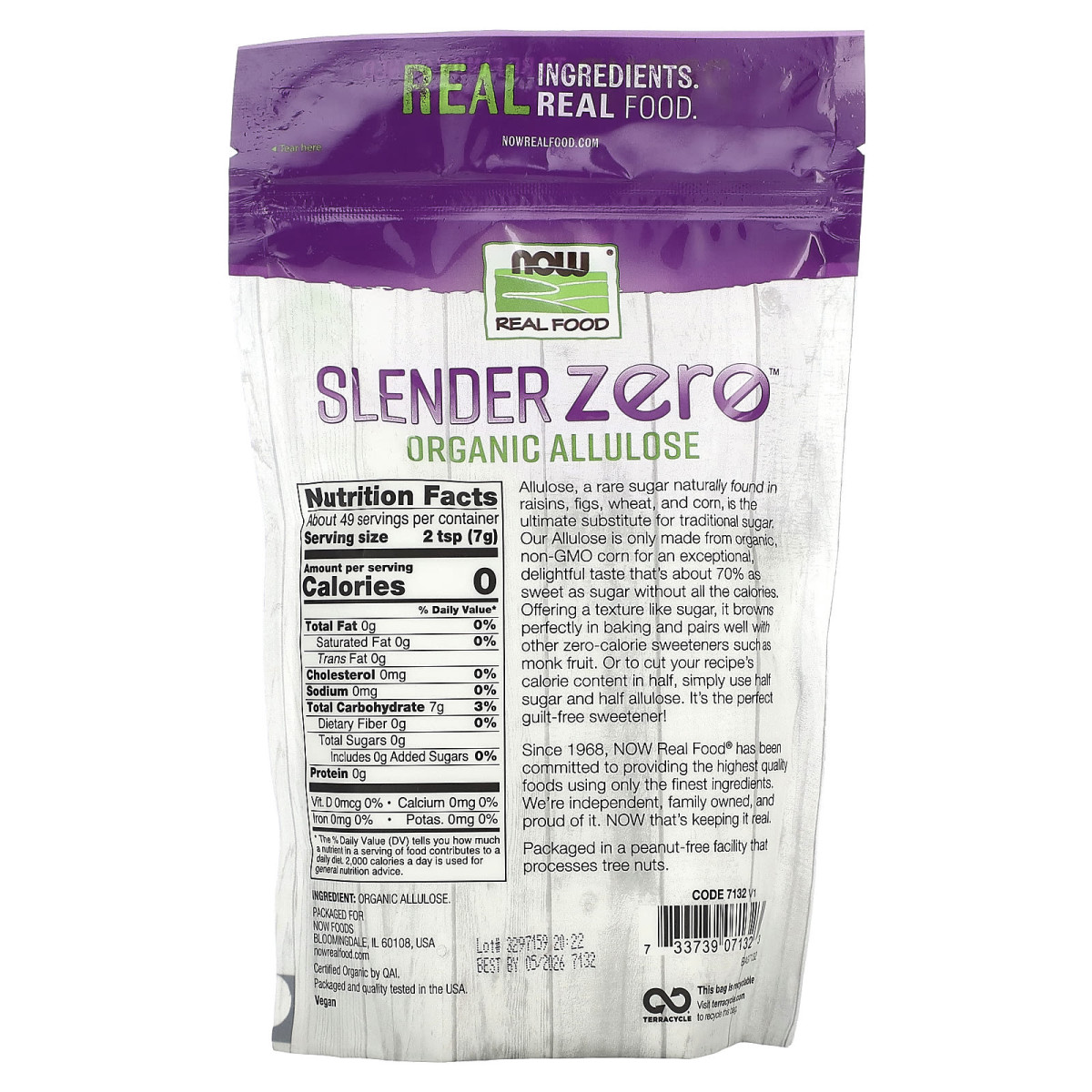 NOW Foods, Slender Zero, organiczna aluloza, 340 g