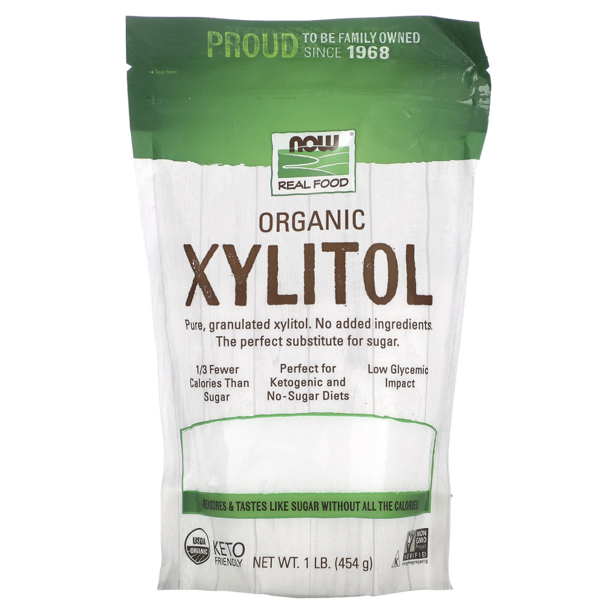 NOW Foods, Real Food, organiczny ksylitol, 454 g
