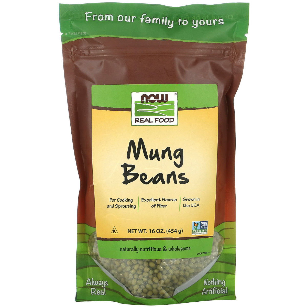 NOW Foods, Real Food, fasola mung, 454 g