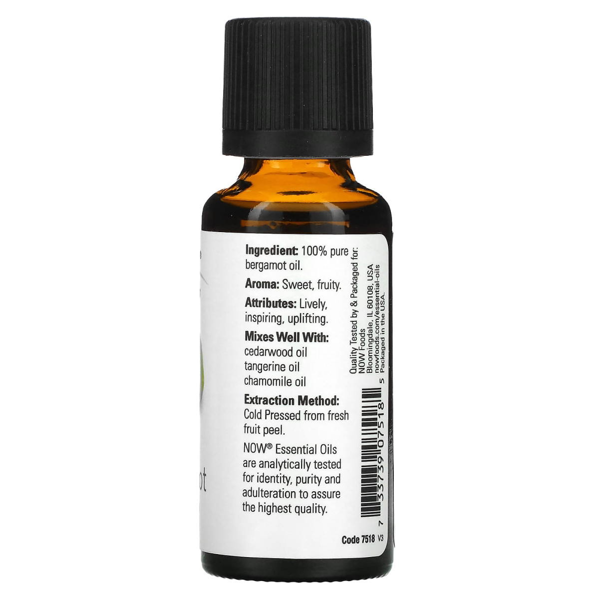 NOW Foods, Olejki eteryczne, bergamotka, 30 ml