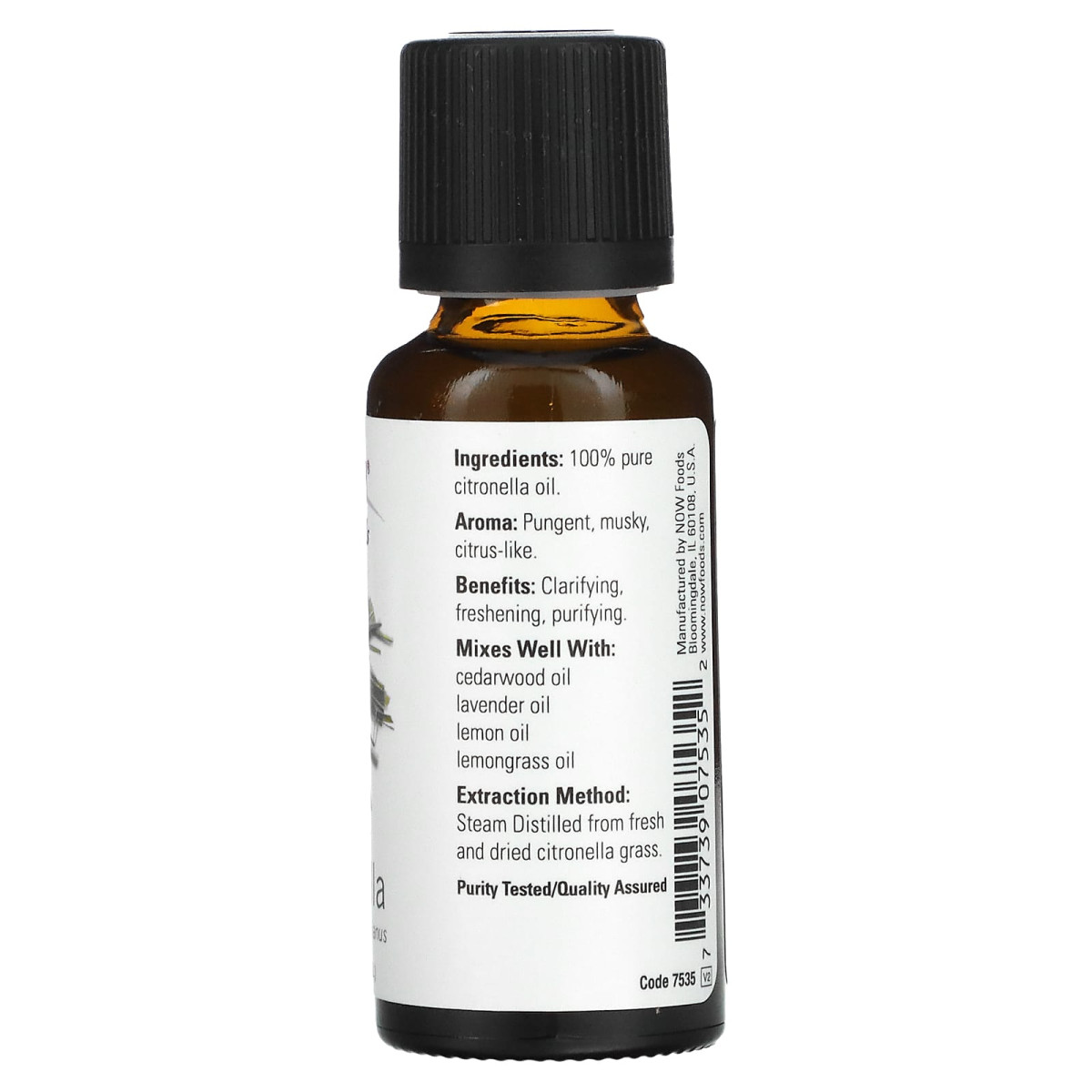 NOW Foods, Olejki eteryczne, cytronella, 30 ml