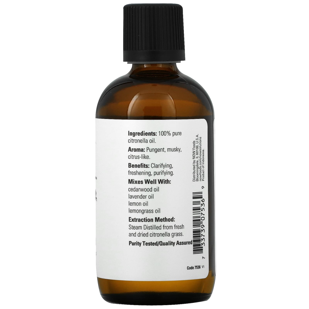 NOW Foods, Olejki eteryczne, cytronella, 118 ml