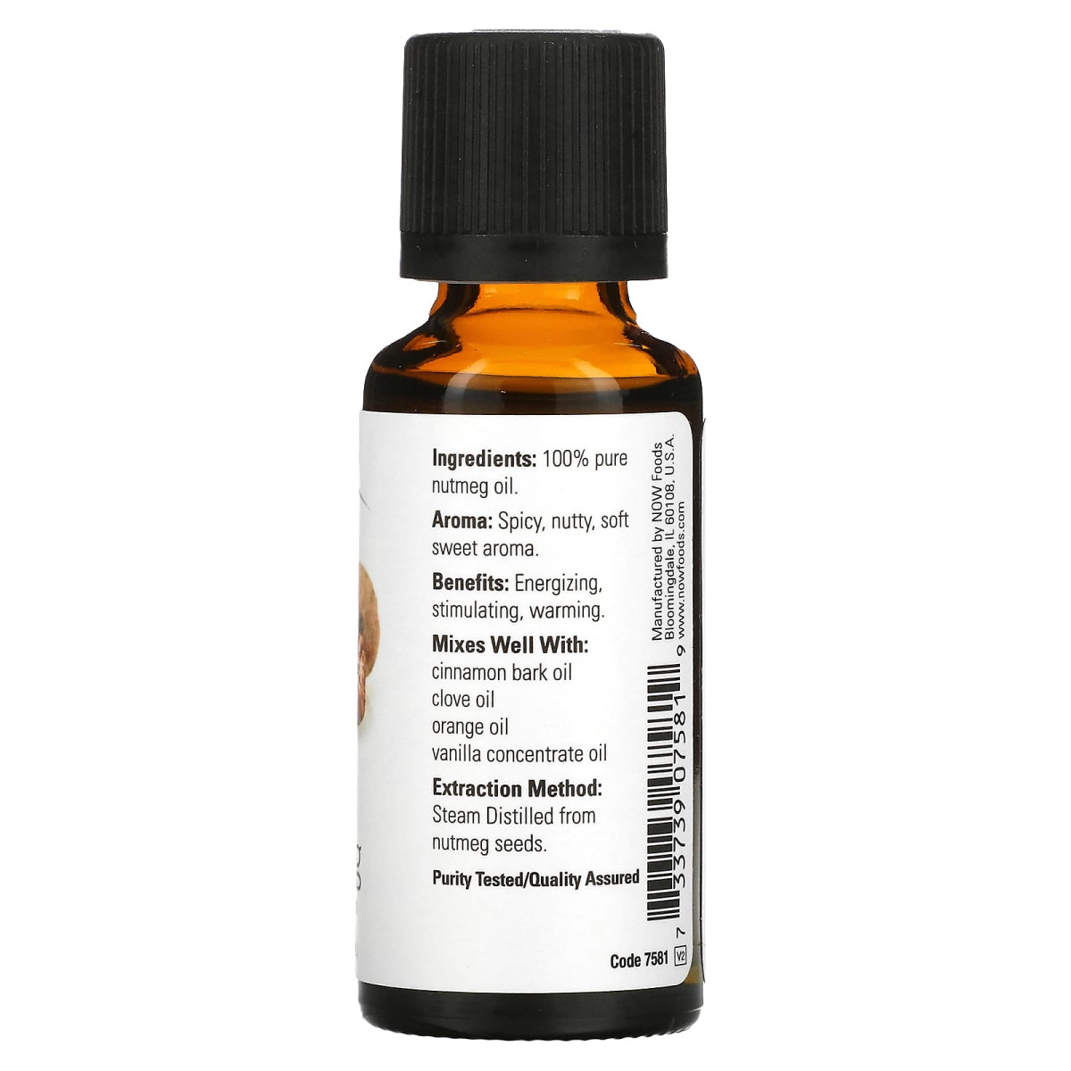 NOW Foods, Olejki eteryczne, gałka muszkatołowa, 30 ml