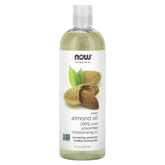 NOW Foods, Olej ze słodkich migdałów, 100% czysty olejek nawilżający, bezzapachowy, 473 ml