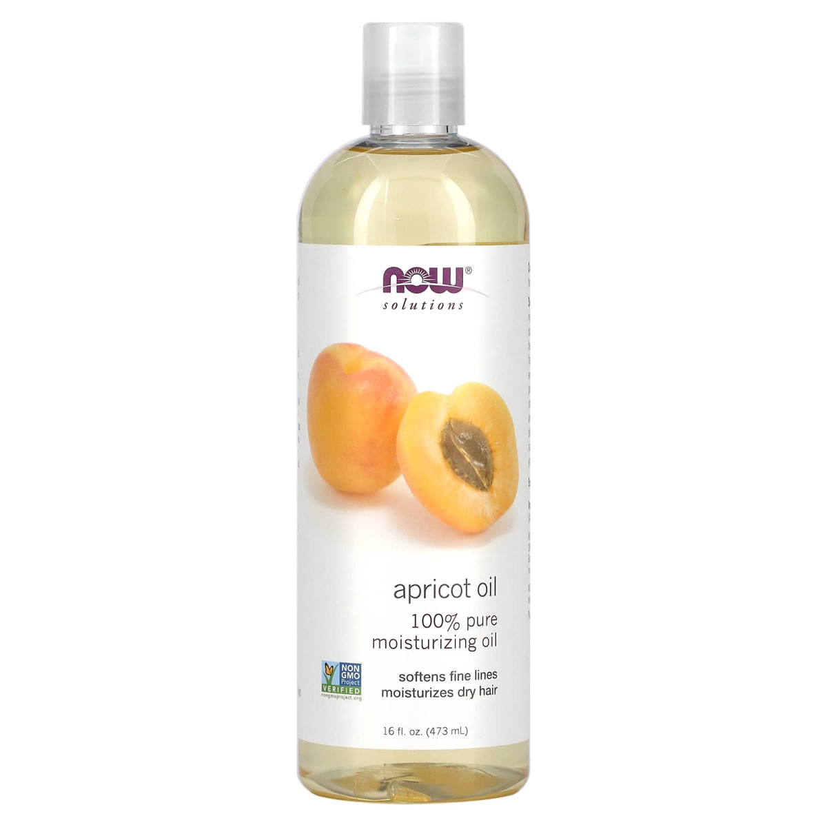 NOW Foods, Solutions, olejek morelowy, 473 ml