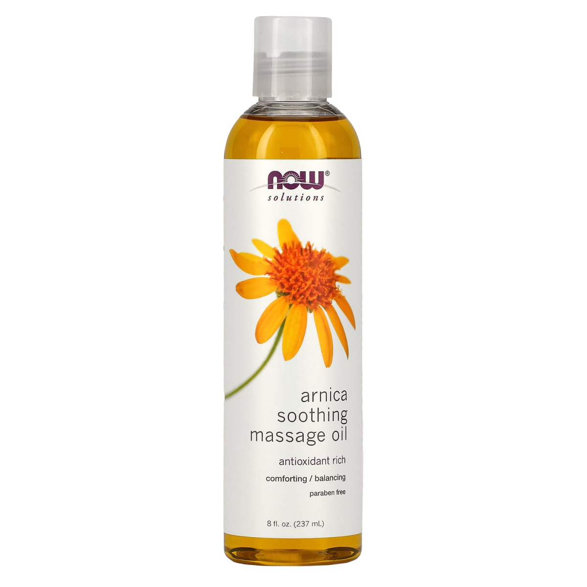 NOW Foods, Solutions, Kojący olejek do masażu z arniki, 237 ml
