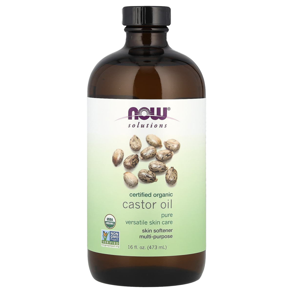 NOW Foods, Solutions, Certyfikowany organiczny olej rycynowy, 473 ml