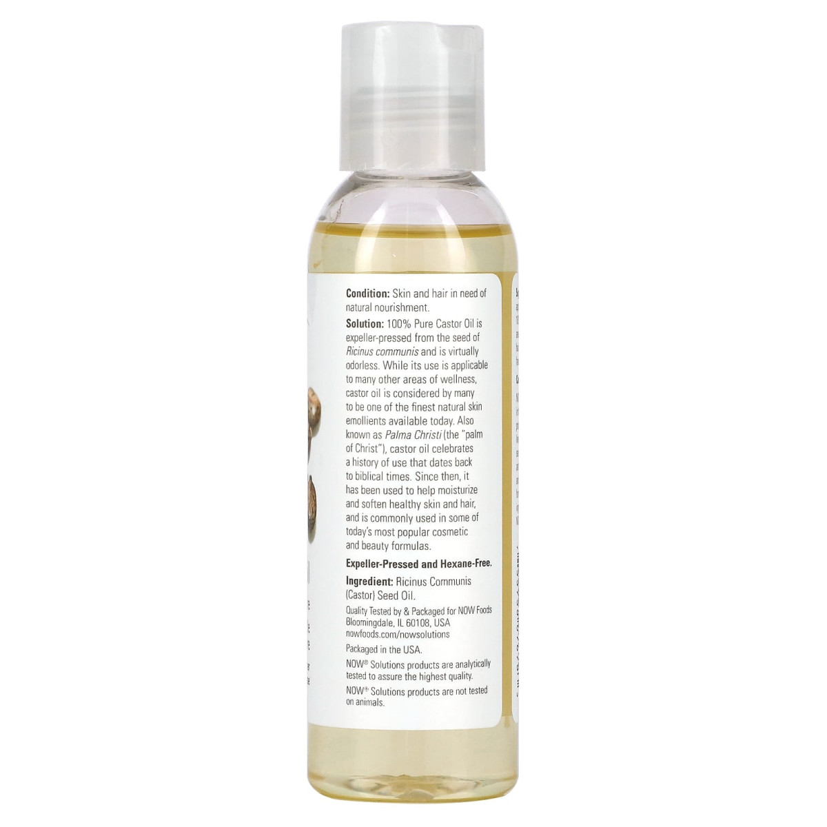NOW Foods, Solutions, olej rycynowy, 118 ml