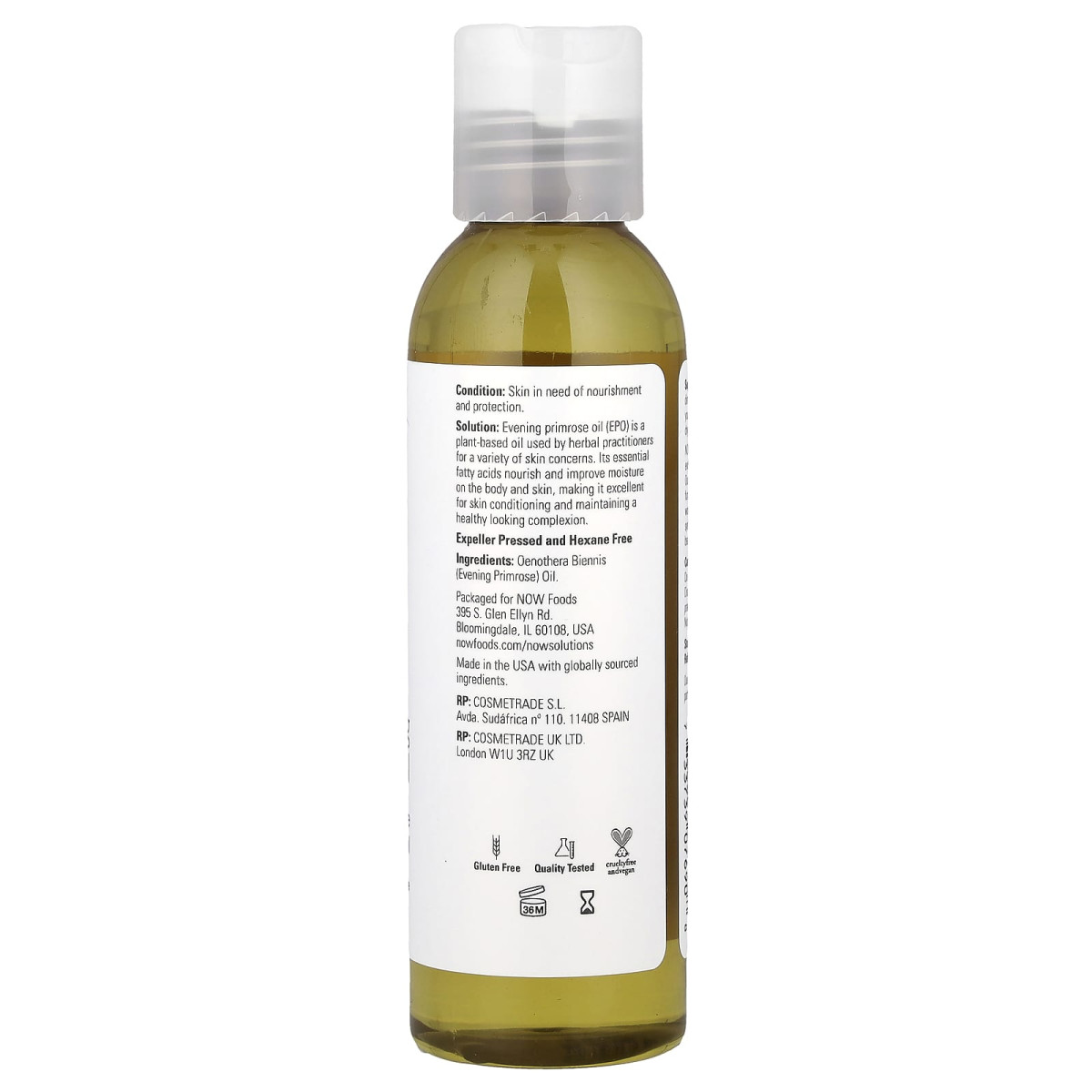 NOW Foods, Solutions, Olej z wiesiołka, 118 ml