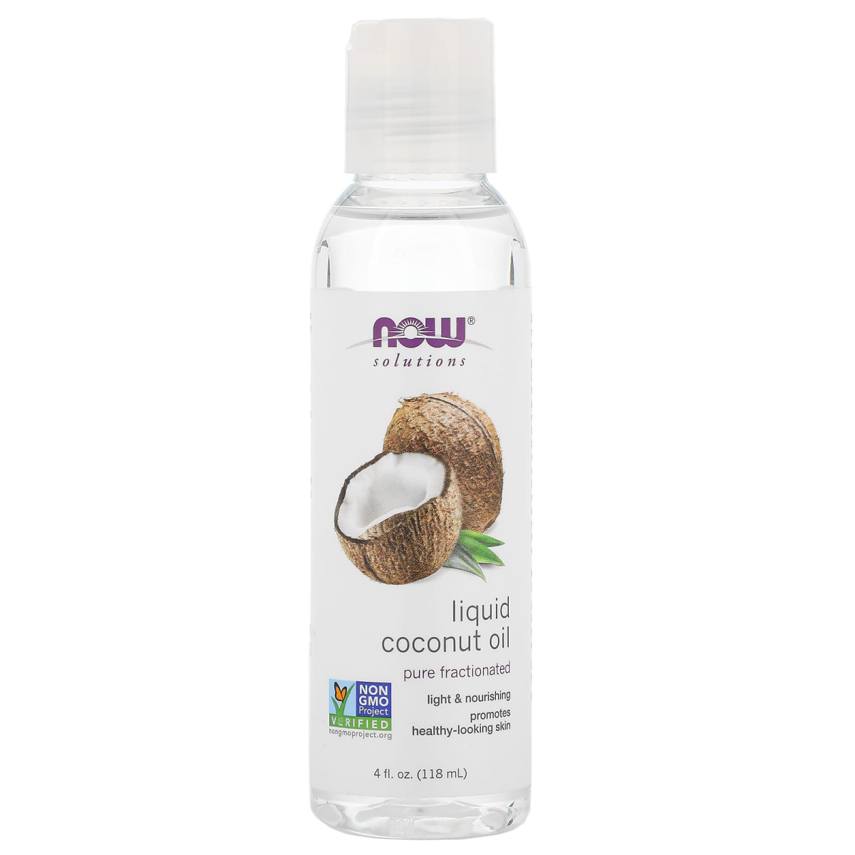NOW Foods, Solutions, płynny olej kokosowy, czysty frakcjonowany, 118 ml