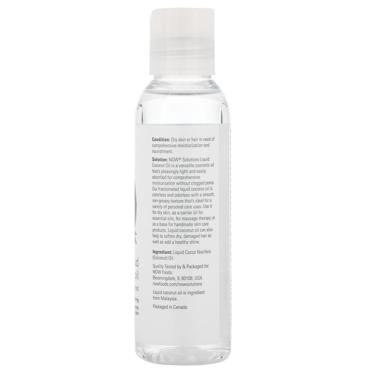 NOW Foods, Solutions, płynny olej kokosowy, czysty frakcjonowany, 118 ml
