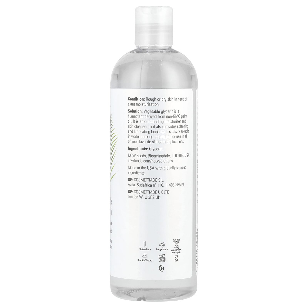 NOW Foods, Solutions, gliceryna roślinna, 473 ml